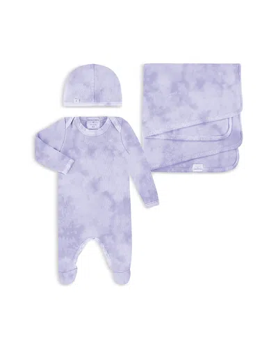 Paigelauren Unisex Welcome Home Marble Print 3 Piece Gift Set - Baby In Purple