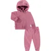Paigelauren Velour Hoodie & Joggers Set In Light Pink