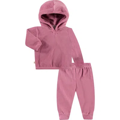 Paigelauren Babies'  Velour Hoodie & Joggers Set In Light Pink
