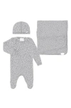 Paigelauren Babies'  Welcome Home Hacci Footie, Cap & Blanket Set In Taupe