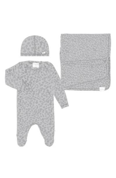 Paigelauren Babies'  Welcome Home Fleece Footie, Hat & Blanket Set In Taupe