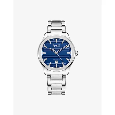 Paiget Silver Polo Signature Stainless-steel Date Watch 36mm In Metallic