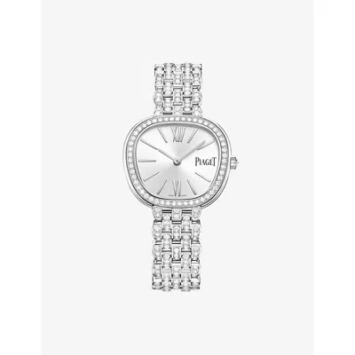 Paiget Silver Sixtie 18ct White-gold And 0.52ct Brilliant-cut Diamond Quartz Watch 29mm In Metallic