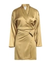 Pain De Sucre Woman Mini Dress Sage Green Size M Silk, Elastane In Sage Green