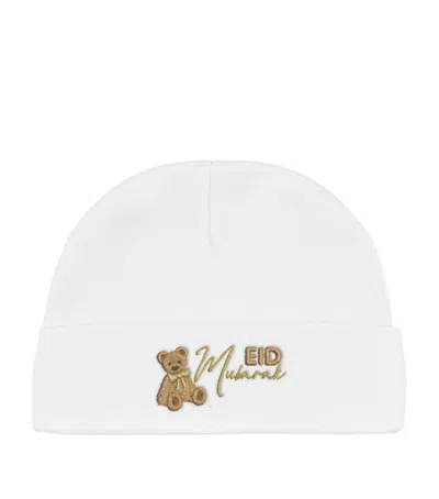 Paint My Dreams Kids' X Harrods Eid Mubarak Teddy Bear Beanie In White