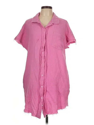 Pre-owned Paintcolors Short Sleeve Blouse In Pink