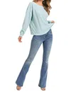Painted Threads Alexia Pullover Open-back Sweater In Winter Mint In Multi