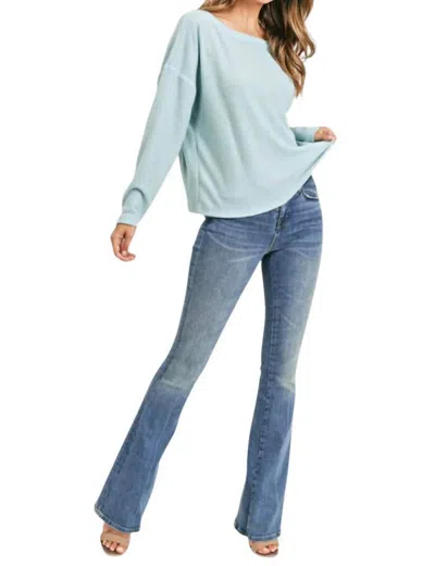 Painted Threads Alexia Pullover Open-back Sweater In Winter Mint In Multi