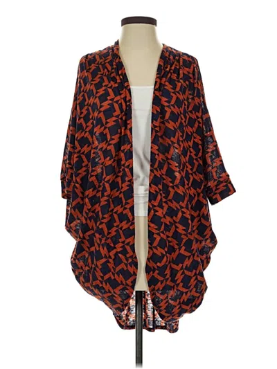 Pre-owned Painted Threads Kimono In Orange