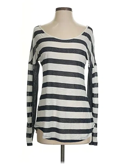 Pre-owned Painted Threads Long Sleeve Top Gray Boatneck Tops