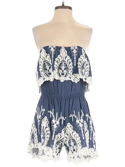 Pre-owned Painted Threads Romper In Blue