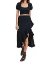 Painted Threads Stephanie Open Back Skirt Set In Black In Black