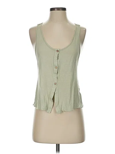 Pre-owned Painted Threads Tank Top Green Plunge Neckline Tops