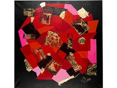 Pre-owned Paintings Ruby Red Gems In Multi