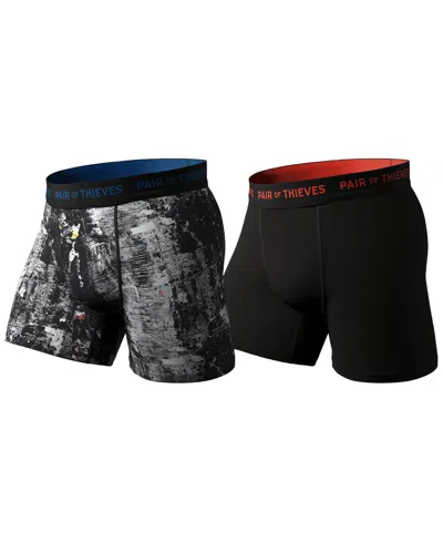 Pair Of Thieves Men's Superfit Breathable Mesh Boxer Briefs 2 Pack In Black