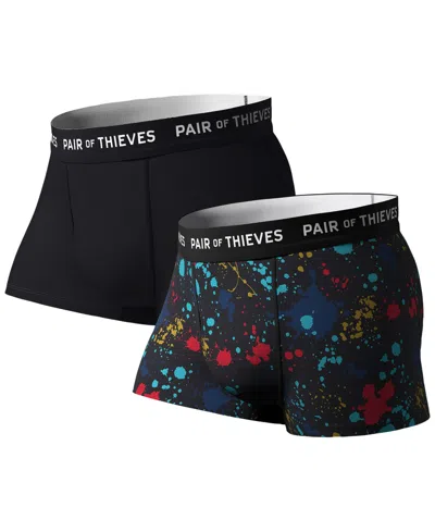 Pair Of Thieves Men's Superfit Breathable Mesh Trunk 2 Pack In Black Assorted