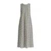 Paisie Women's A-line Midaxi Dress In Zigzag Pattern In White And Black