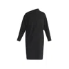 Paisie Women's Asymmetric Neck Jumper Dress In Black In Black