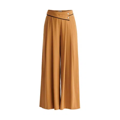 Paisie Women's Asymmetric Waistband Trousers In Brown & Black