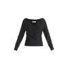 Paisie Women's Black / Gold Knitted Wrap Top With Long Sleeves In Black & Gold Sparkle In Black/gold