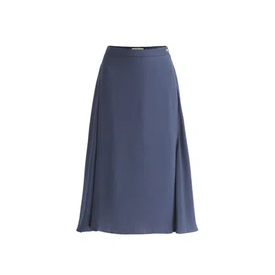Paisie Women's Blue Asymmetric Hem Skirt In Navy