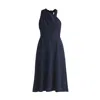 Paisie Women's Blue Asymmetric Neck Midi Dress In Navy In Blue