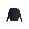 Paisie Women's Blue Draped Knitted Jumper In Navy In Blue