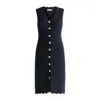 Paisie Women's Blue Pointelle Knitted Dress In Navy In Blue
