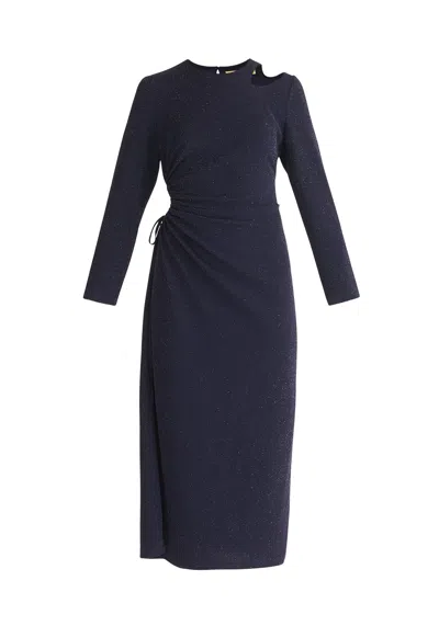 Paisie Women's Blue Sparkly Cut Out Dress In Navy