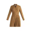 Paisie Women's Brown Tailored Blazer Dress With Pleated Skirt In Camel In Brown