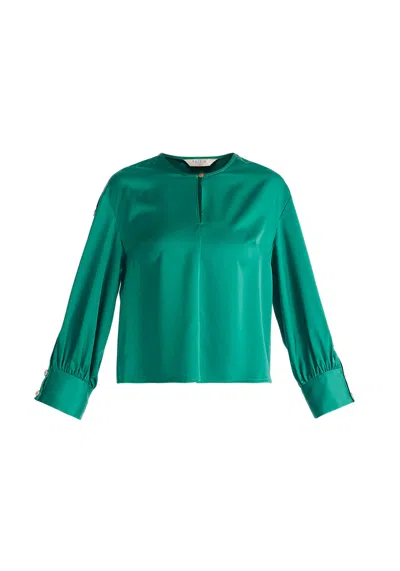 Paisie Women's Button Sleeve Blouse In Green