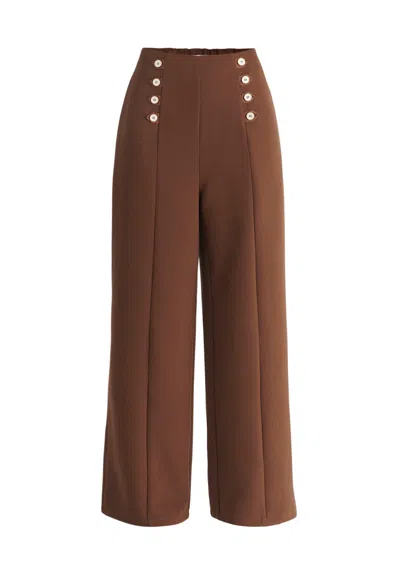 Paisie Women's Button Waist Trousers In Brown