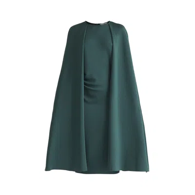 Paisie Women's Cape Sleeves Dress With Waist Details In Green