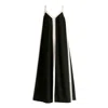 Paisie Women's Contrast Trim Midaxi Dress In Black And Beige In Black