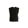 Paisie Women's Contrast Trim Round Neck Knit Top In Black And White In Black