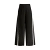 Paisie Women's Contrast Trim Wide Leg Trousers In Black And Beige In Black