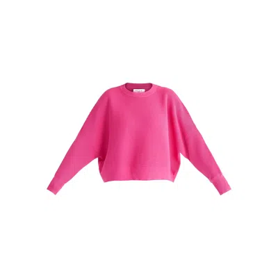 Paisie Women's Cropped Ribbed Jumper In Hot Pink