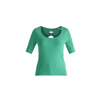 Paisie Women's Cut Out Back Knitted Top In Green