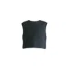 Paisie Women's Denim Effect Top In Embossed Print In Dark Denim Blue In Blue