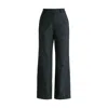Paisie Women's Denim Effect Trousers In Embossed Print In Dark Denim Blue In Blue