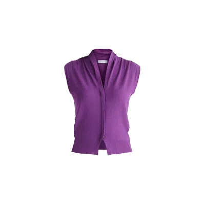 Paisie Women's Draped Collar Knit Waistcoat In Purple