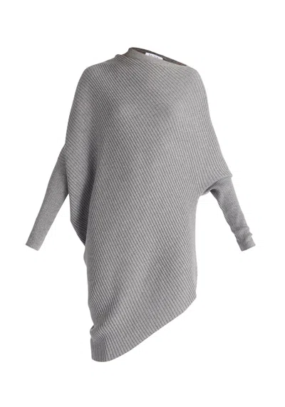 Paisie Women's Draped Jumper Dress In Grey In Gray
