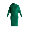 Paisie Women's Draped Knitted Dress In Green In Green