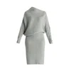 Paisie Women's Draped Knitted Dress In Grey In Gray