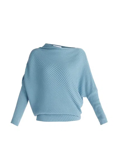 Paisie Women's Draped Knitted Jumper In Blue