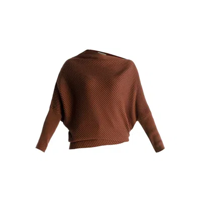 Paisie Women's Draped Knitted Jumper In Brown