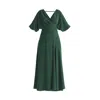 Paisie Women's Flare Sleeves Maxi Wrap Dress In Green In Green
