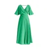 Paisie Women's Flare Sleeves Maxi Wrap Dress In Light Green In Green
