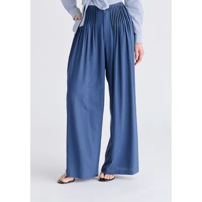 Paisie Women's Front Pleats Detail Wide Leg Trousers In Blue