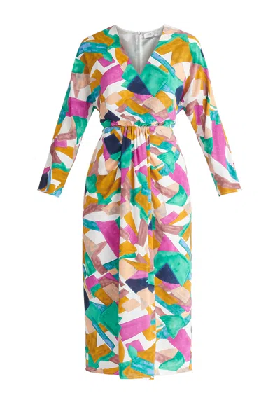 Paisie Women's Geometrical Printed Midi Dress In Multi